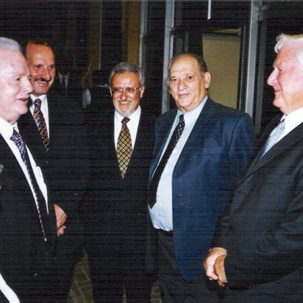 Schlesinger with Justice Minister Tommy Lapid, Croatian Ambassador to Israel