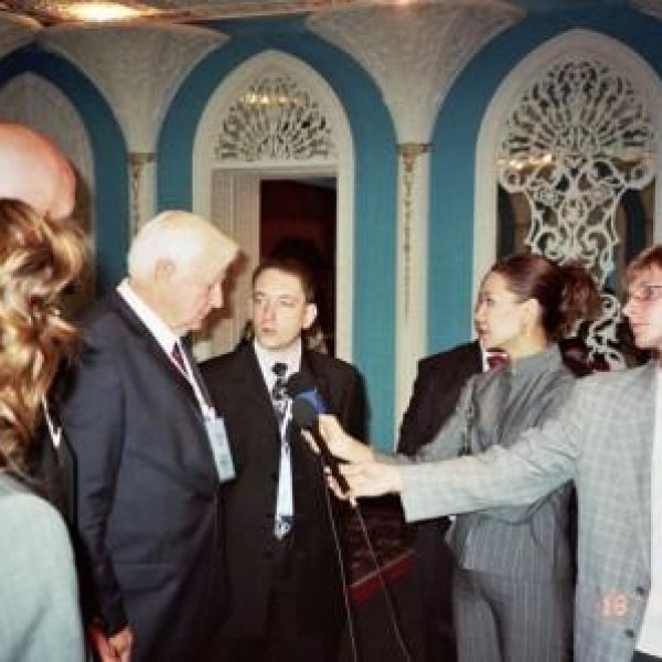 Schlesinger z"l is interviewed by the media in Kazakhstan as a supervisor .